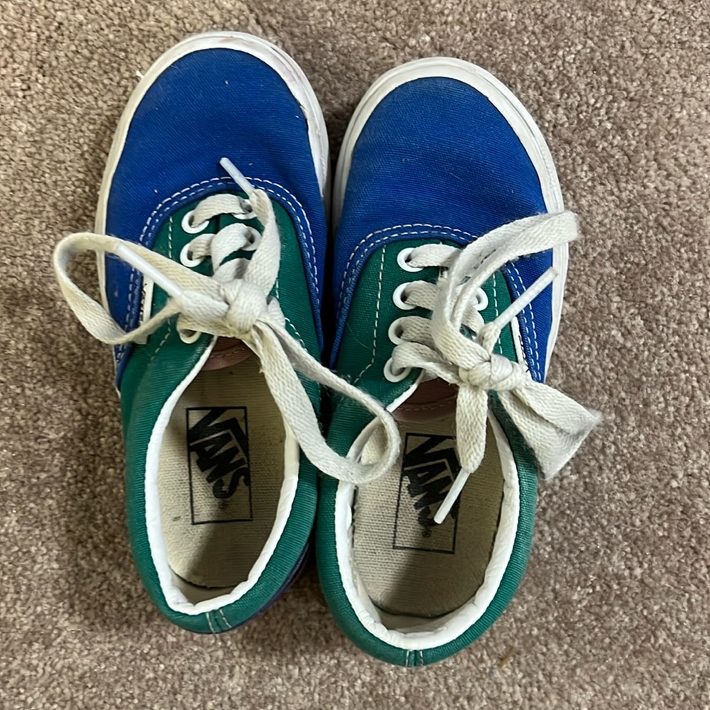 Blue green purple pink lace vans